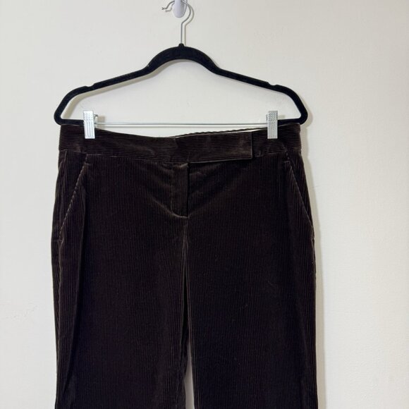 Theory Women’s Flare Corduroy Pants Size 10 Low Rise Flare Cut Trousers Brown - Picture 2 of 7